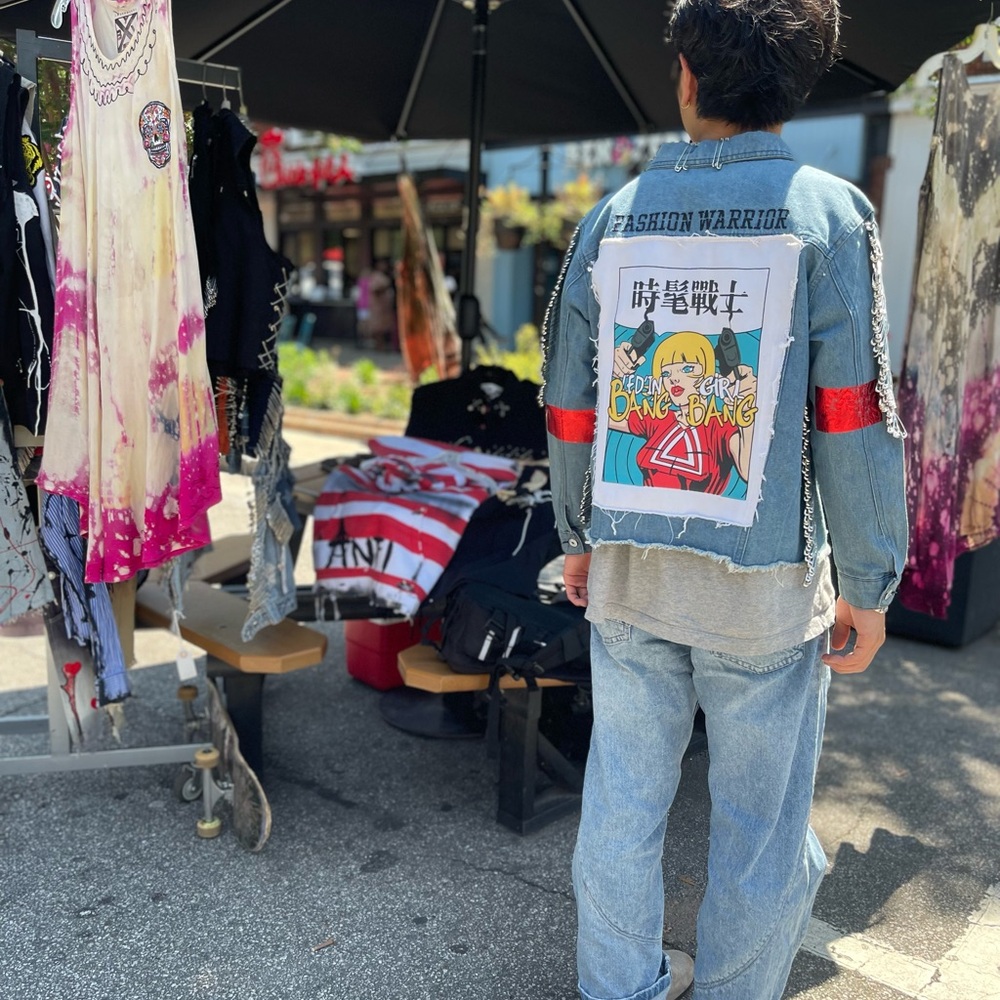 Fashion Warrior Denim Jacket with Graphic Patch
